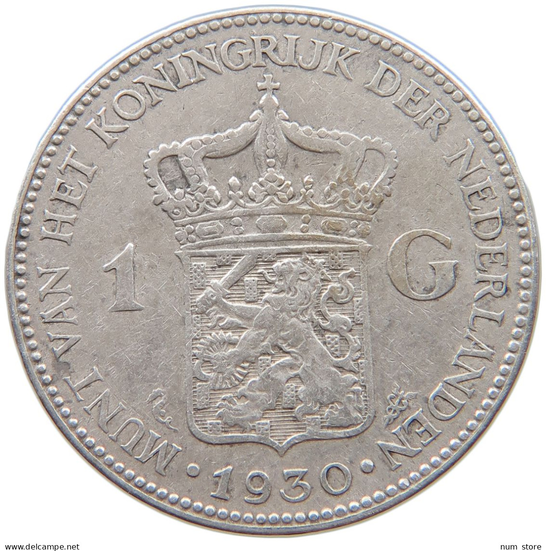 NETHERLANDS GULDEN 1930 Wilhelmina 1890-1948 #t133 0149 - 1 Gulden