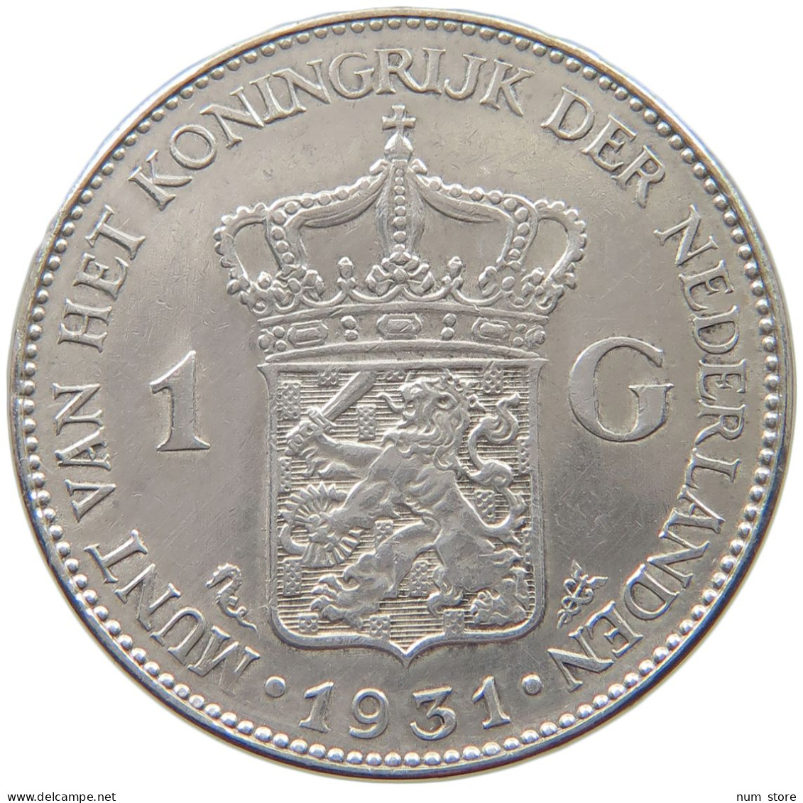 NETHERLANDS GULDEN 1931 Wilhelmina 1890-1948 #a003 0163 - 1 Gulden