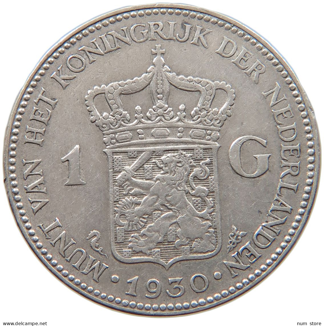 NETHERLANDS GULDEN 1930 Wilhelmina 1890-1948 #c068 0387 - 1 Gulden