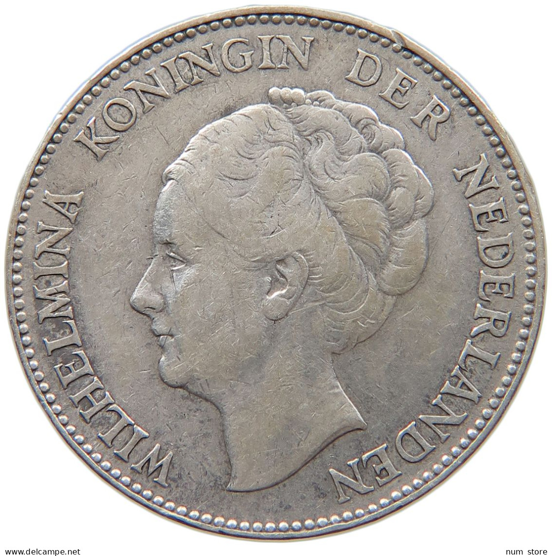 NETHERLANDS GULDEN 1924 Wilhelmina 1890-1948 #c068 0389 - 1 Gulden