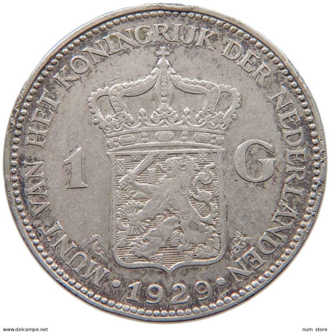 NETHERLANDS GULDEN 1929 Wilhelmina 1890-1948 #c034 0439 - 1 Gulden