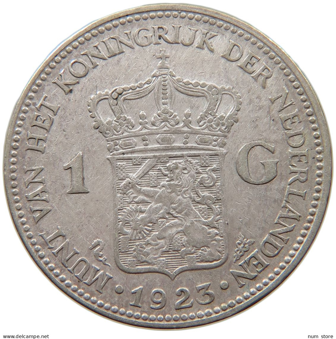 NETHERLANDS GULDEN 1923 Wilhelmina 1890-1948 #s013 0269 - 1 Florín Holandés (Gulden)