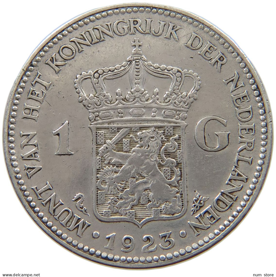 NETHERLANDS GULDEN 1923 Wilhelmina 1890-1948 #a082 0179 - 1 Gulden