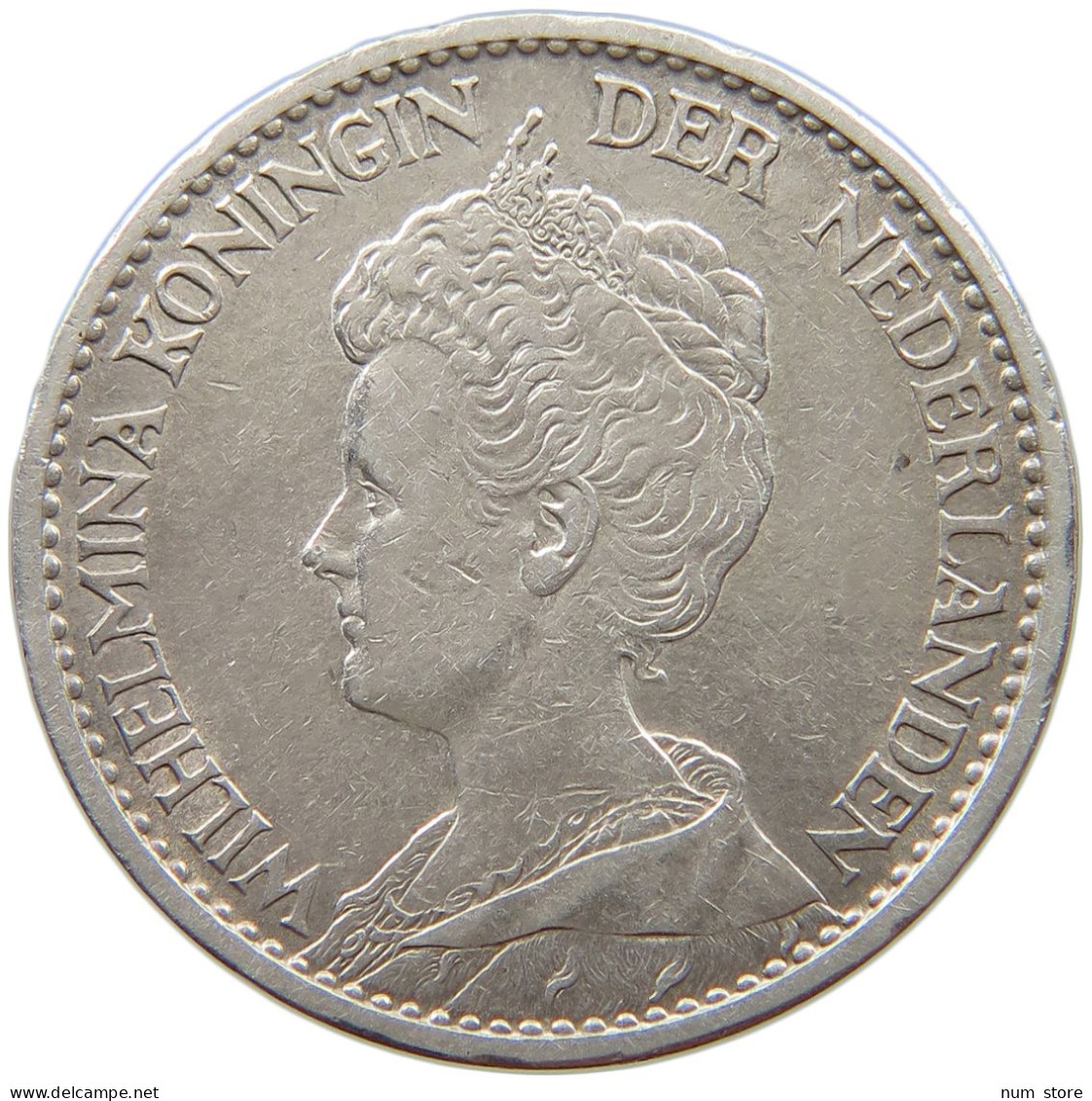 NETHERLANDS GULDEN 1915 Wilhelmina 1890-1948 #t148 0049 - 1 Gulden