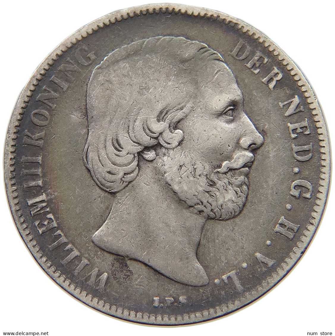 NETHERLANDS GULDEN 1863 Willem III. 1849-1890 #t094 0421 - 1849-1890 : Willem III