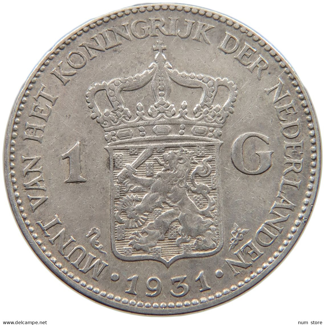 NETHERLANDS GULDEN 1931 Wilhelmina 1890-1948 #c003 0207 - 1 Gulden