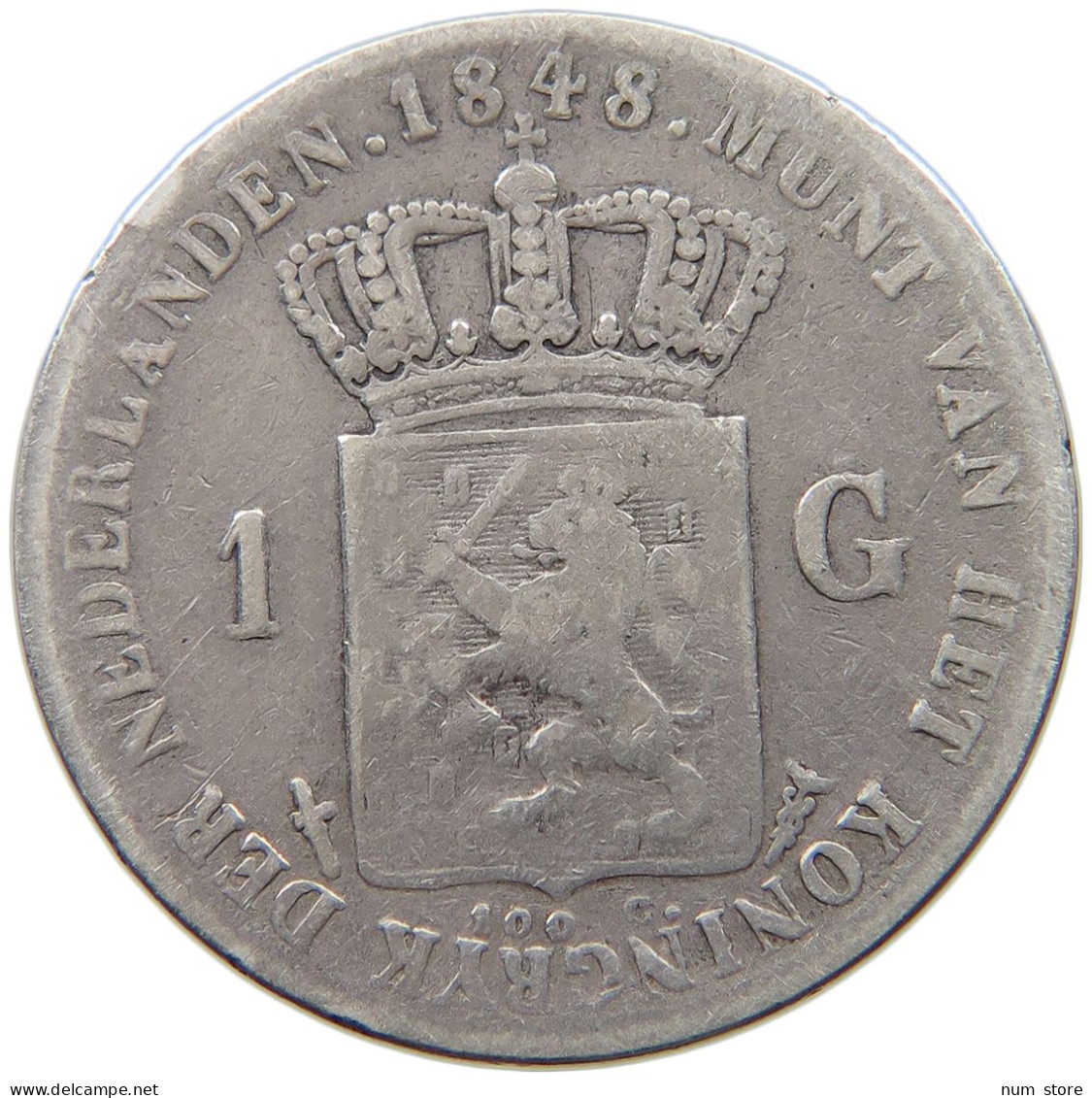 NETHERLANDS GULDEN 1848 WILLEM II. 1840-1849 #a032 0655 - 1840-1849 : Willem II