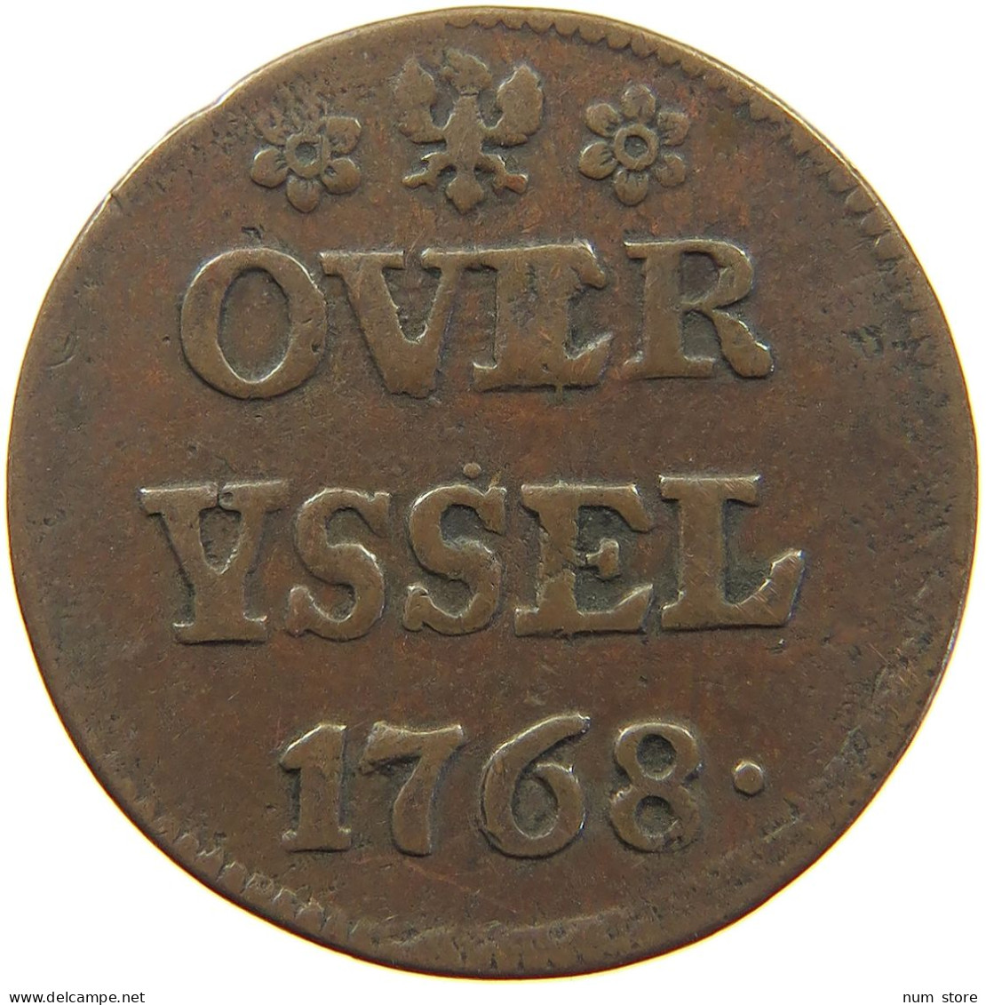 NETHERLANDS DUIT 1768 OVERIJSSEL #c062 0133 - Monnaies Provinciales