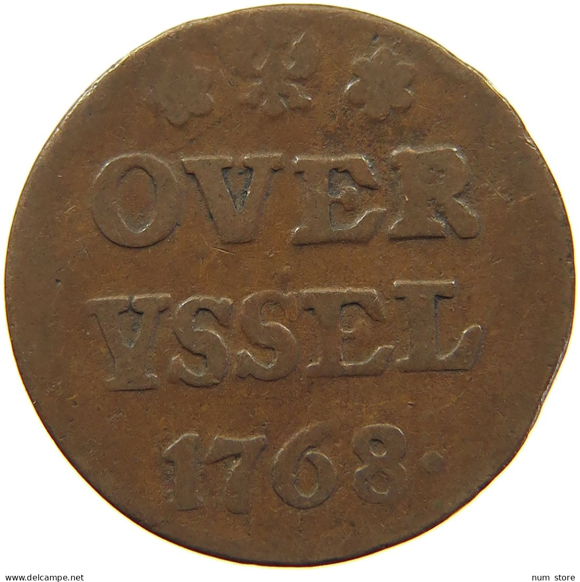 NETHERLANDS DUIT 1768 OVERIJSSEL #c062 0137 - Provincial Coinage