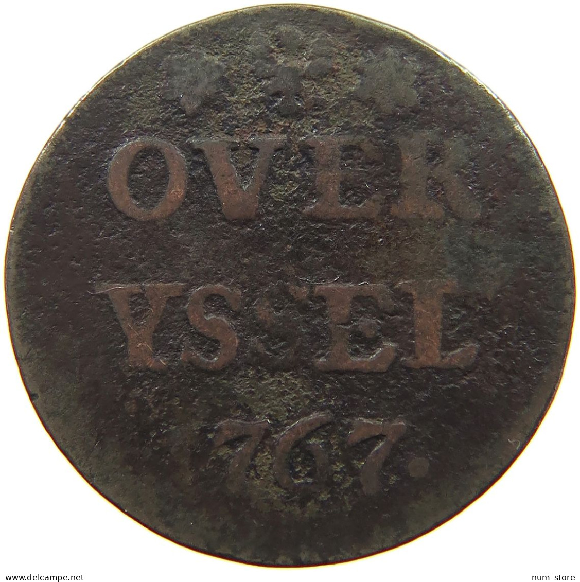 NETHERLANDS DUIT 1767 OVERIJSSEL #a093 0139 - Provincial Coinage