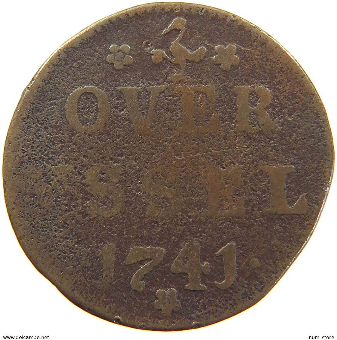 NETHERLANDS DUIT 1741 OVERIJSSEL #c064 0197 - Monedas Provinciales