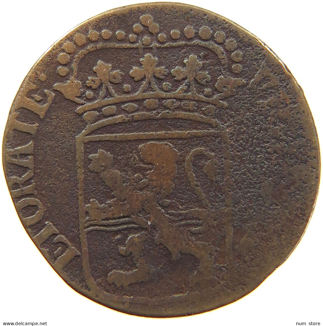 NETHERLANDS DUIT 1741 OVERIJSSEL #c064 0197 - Provincial Coinage