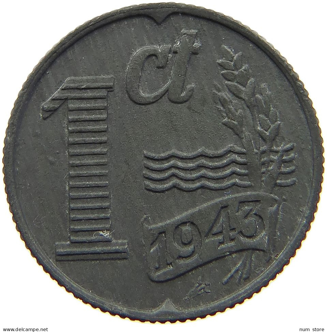 NETHERLANDS CENT 1943 Wilhelmina 1890-1948 #a086 0287 - 1 Cent