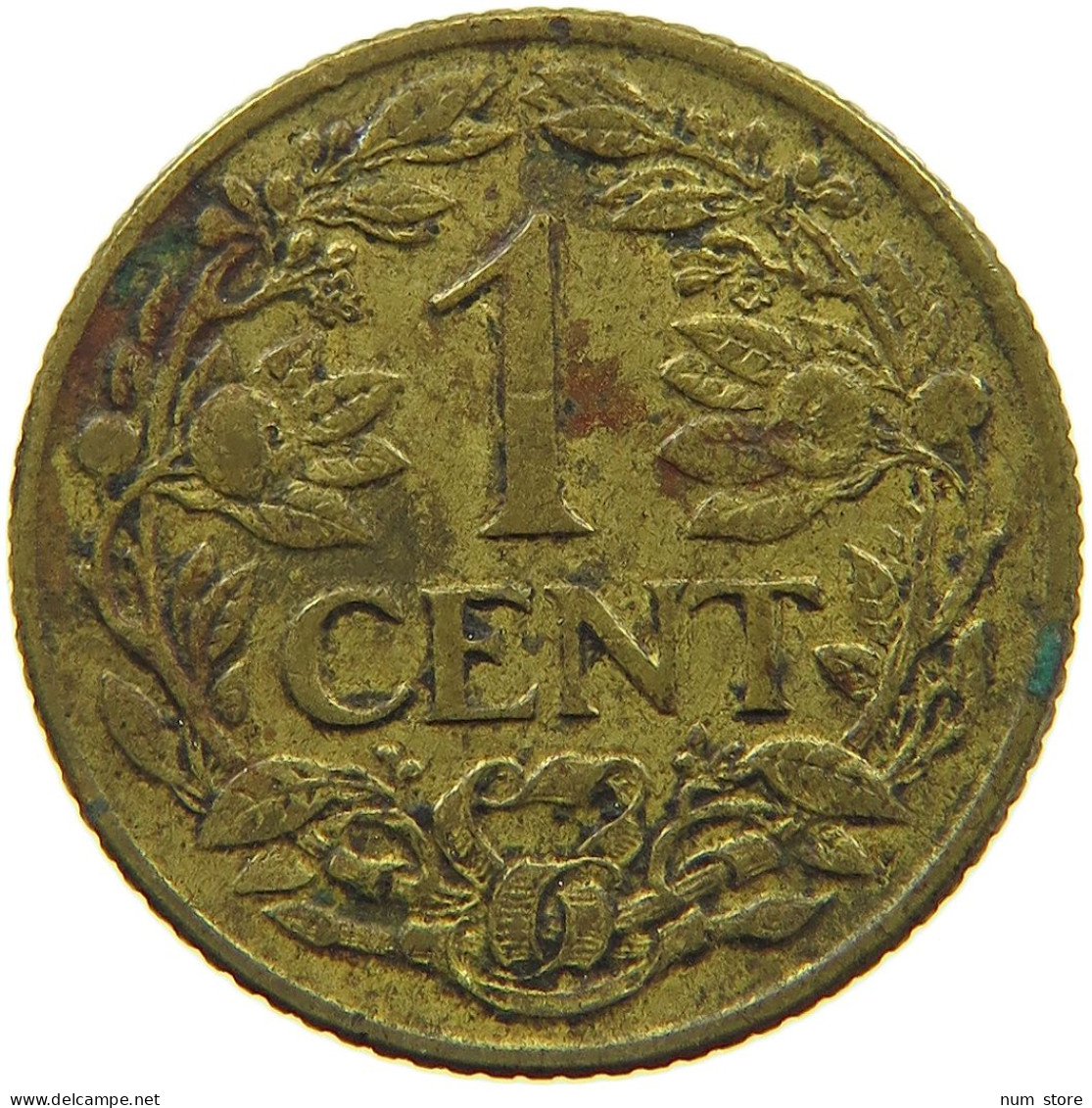 NETHERLANDS CENT 1943 Wilhelmina 1890-1948 #c055 0125 - 1 Cent