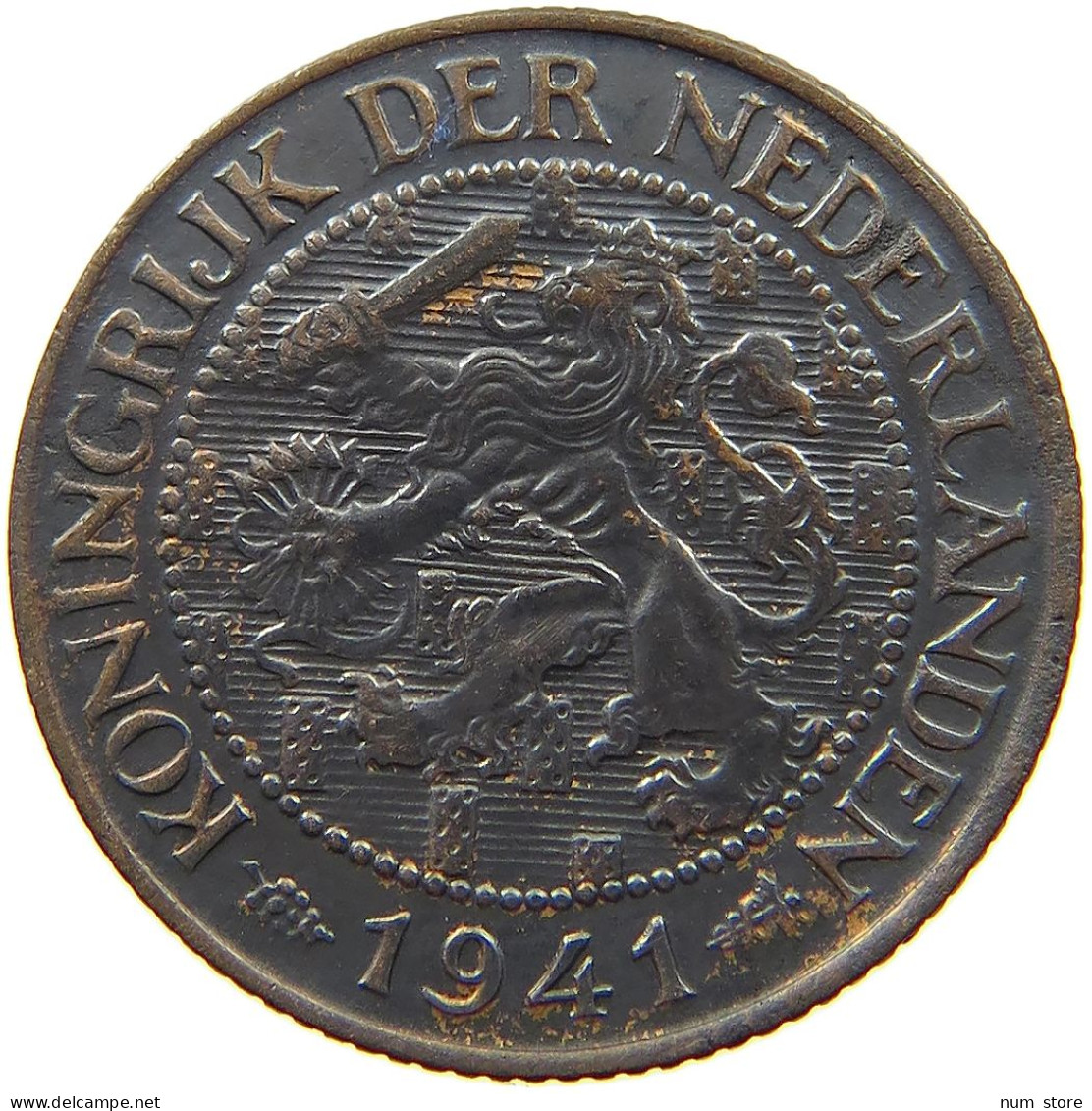 NETHERLANDS CENT 1941 Wilhelmina 1890-1948 #a085 0835 - 1 Cent