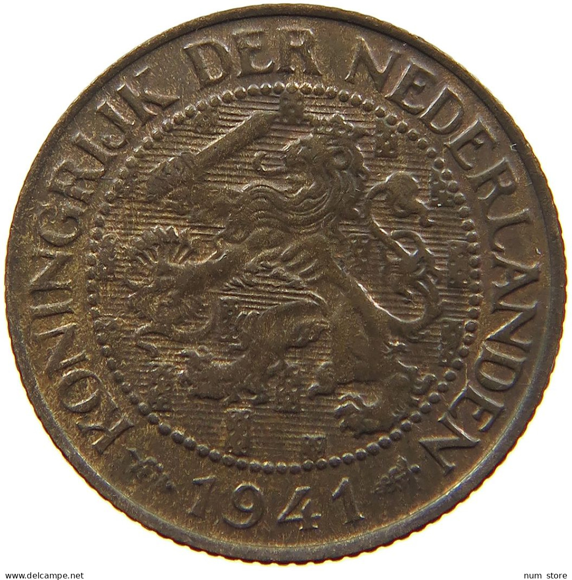 NETHERLANDS CENT 1941 Wilhelmina 1890-1948 #a085 0809 - 1 Cent