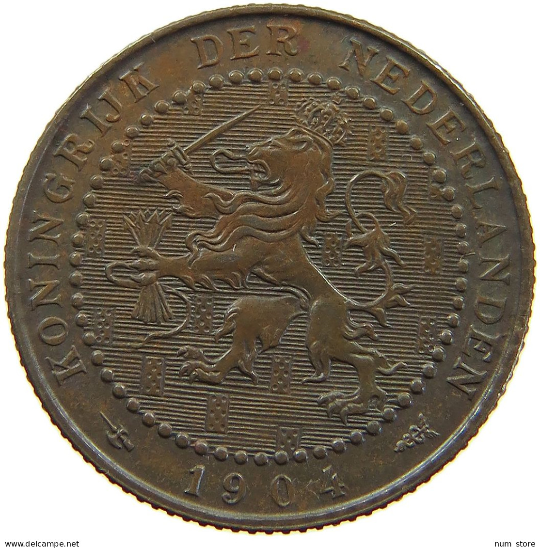 NETHERLANDS CENT 1904 Wilhelmina 1890-1948 #a085 0775 - 1 Cent