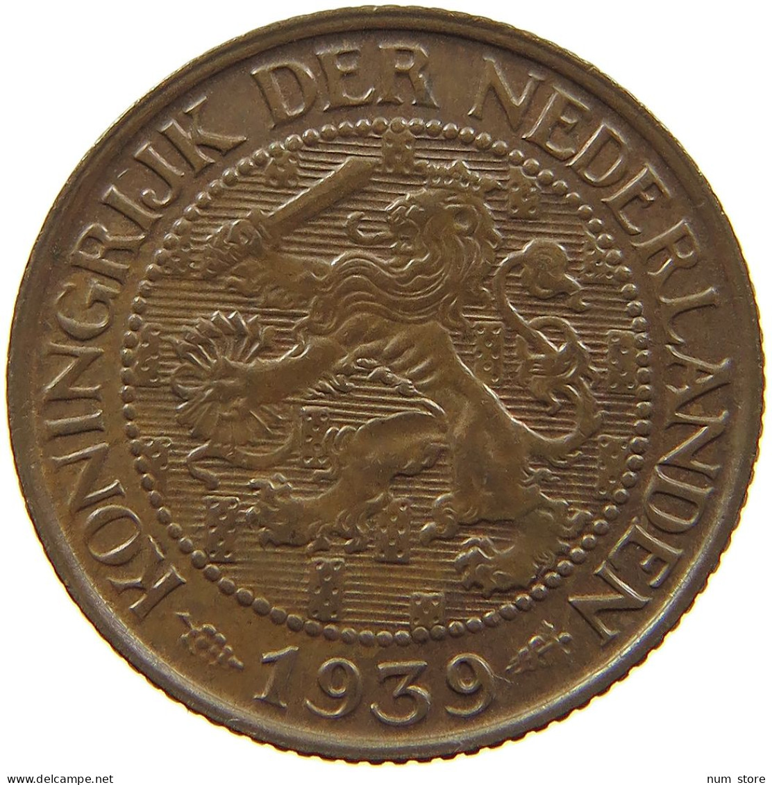 NETHERLANDS CENT 1939 Wilhelmina 1890-1948 #a085 0815 - 1 Cent