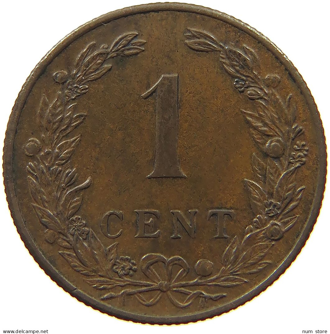 NETHERLANDS CENT 1901 Wilhelmina 1890-1948 #s078 0929 - 1 Cent