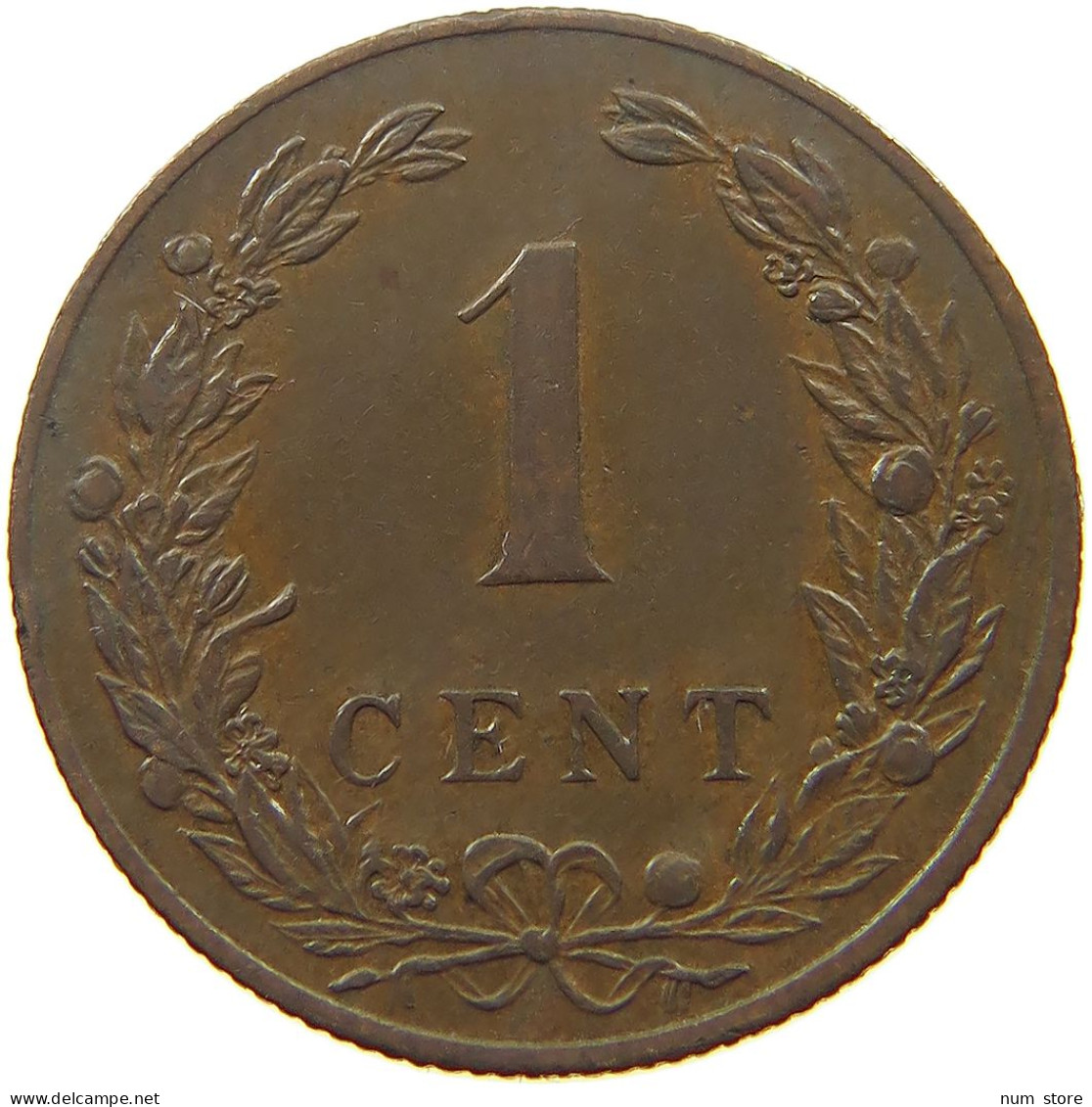 NETHERLANDS CENT 1901 Wilhelmina 1890-1948 #s052 0061 - 1 Centavos