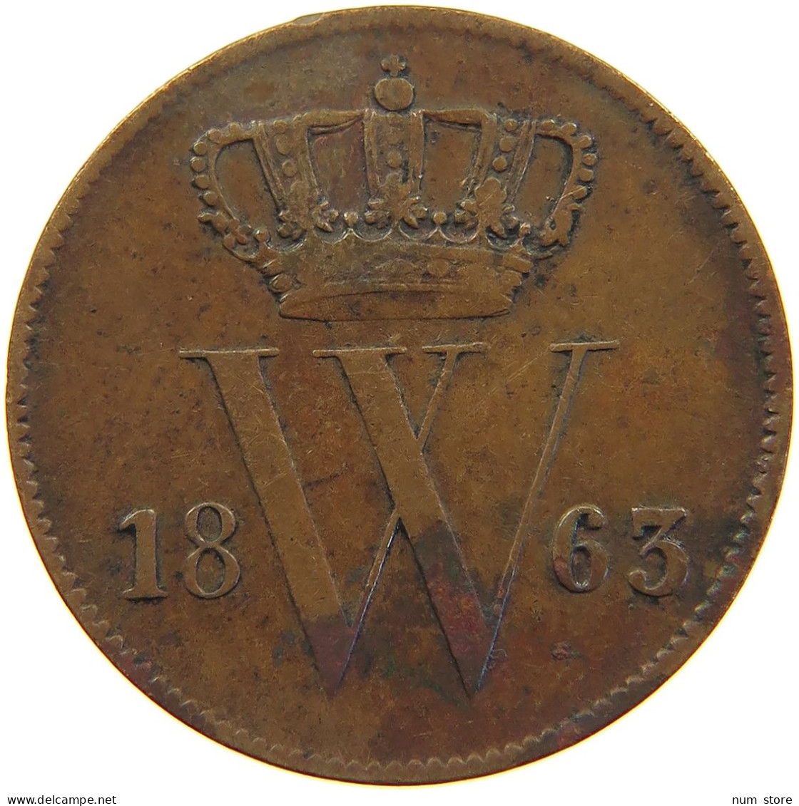 NETHERLANDS CENT 1863 Willem III. 1849-1890 #c081 0105 - 1849-1890 : Willem III