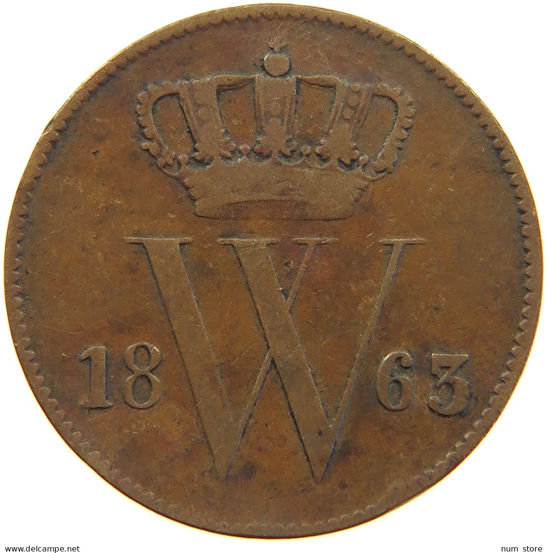 NETHERLANDS CENT 1863 Willem III. 1849-1890 #c081 0103 - 1849-1890: Willem III.