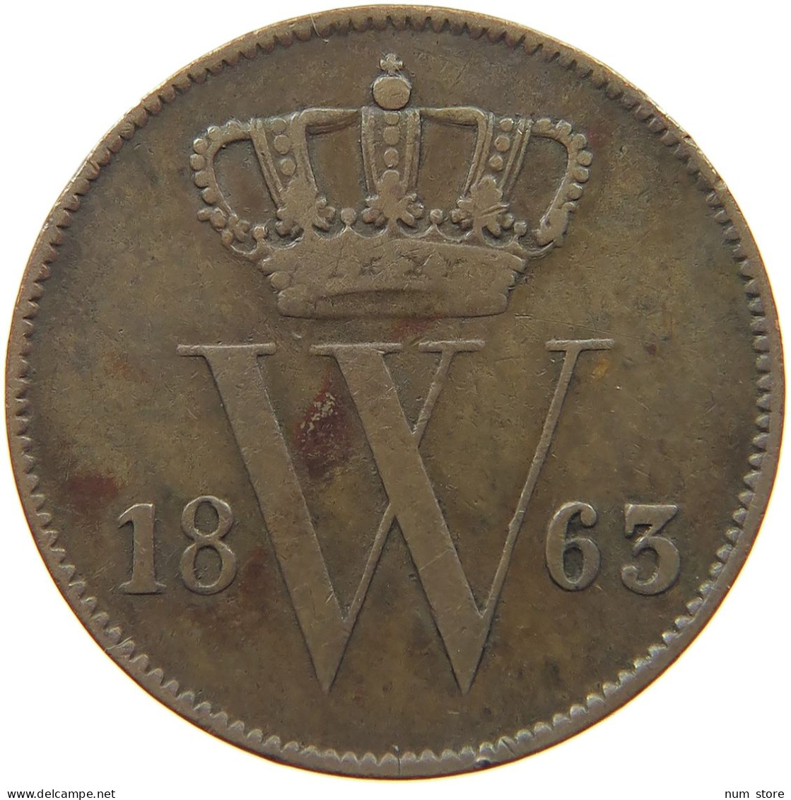 NETHERLANDS CENT 1863 Willem III. 1849-1890 #c080 0605 - 1849-1890: Willem III.