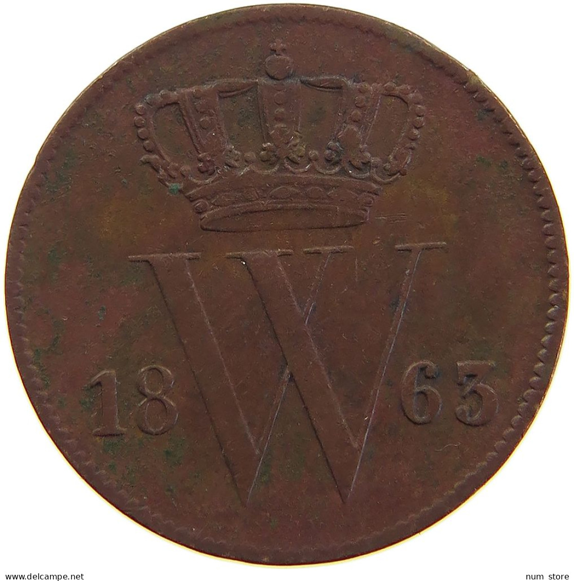 NETHERLANDS CENT 1863 Willem III. 1849-1890 #a066 0473 - 1849-1890: Willem III.