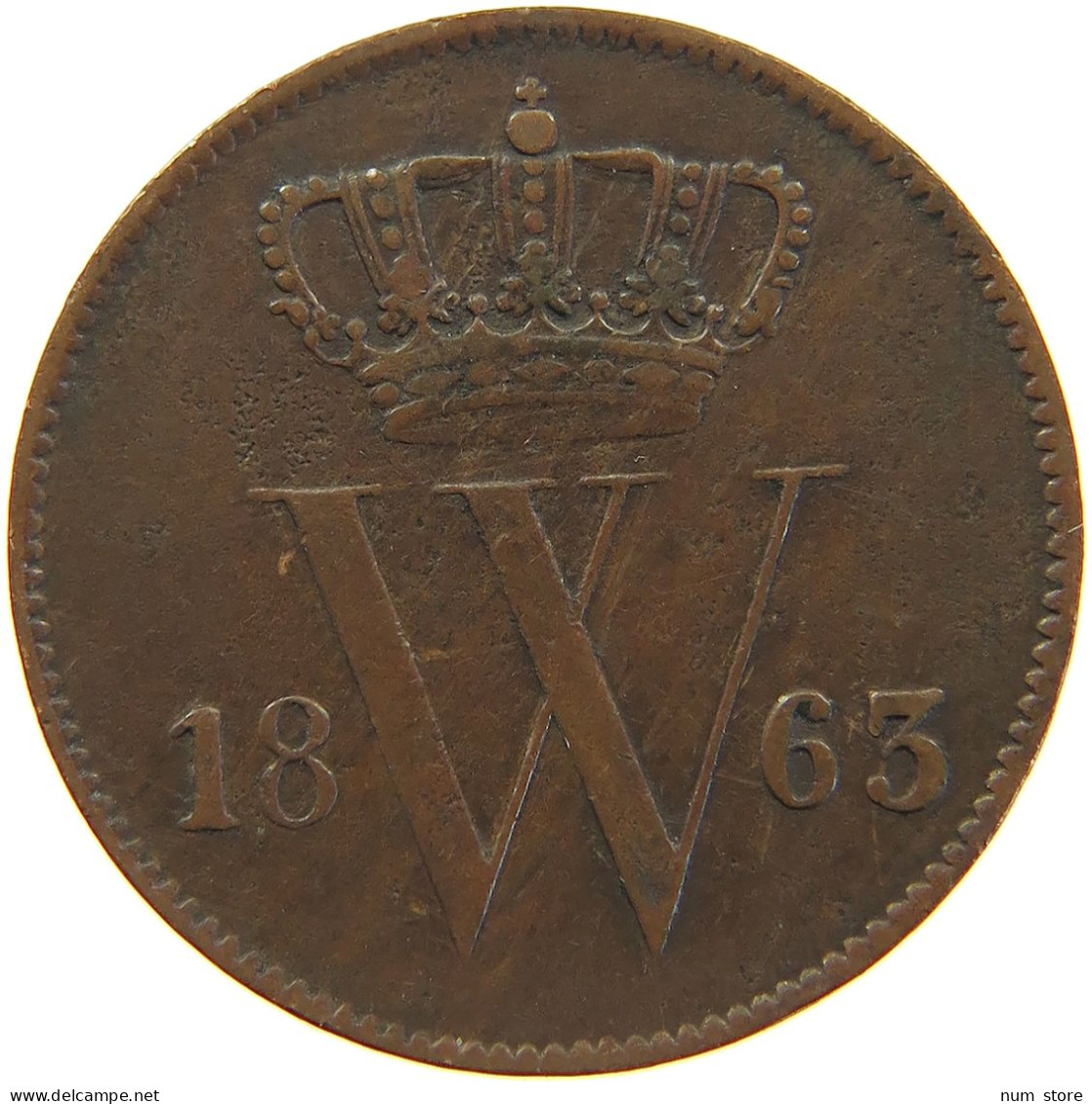 NETHERLANDS CENT 1863 Willem III. 1849-1890 #c064 0119 - 1849-1890: Willem III.