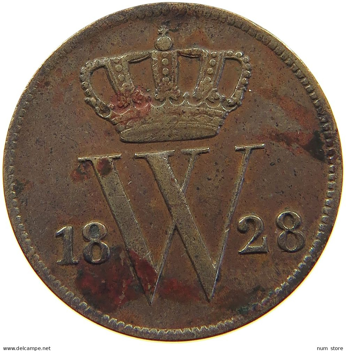 NETHERLANDS CENT 1828 WILLEM I. 1815-1840 #a036 0757 - 1815-1840 : Willem I