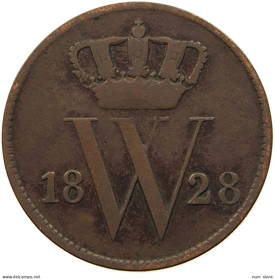 NETHERLANDS CENT 1828 B WILLEM I. 1815-1840 #t057 0101 - 1815-1840 : Willem I