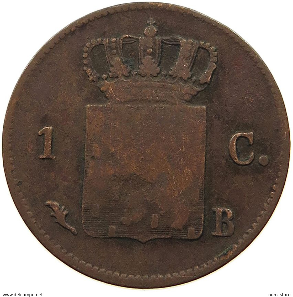 NETHERLANDS CENT 1828 B WILLEM I. 1815-1840 #t057 0101 - 1815-1840 : Willem I