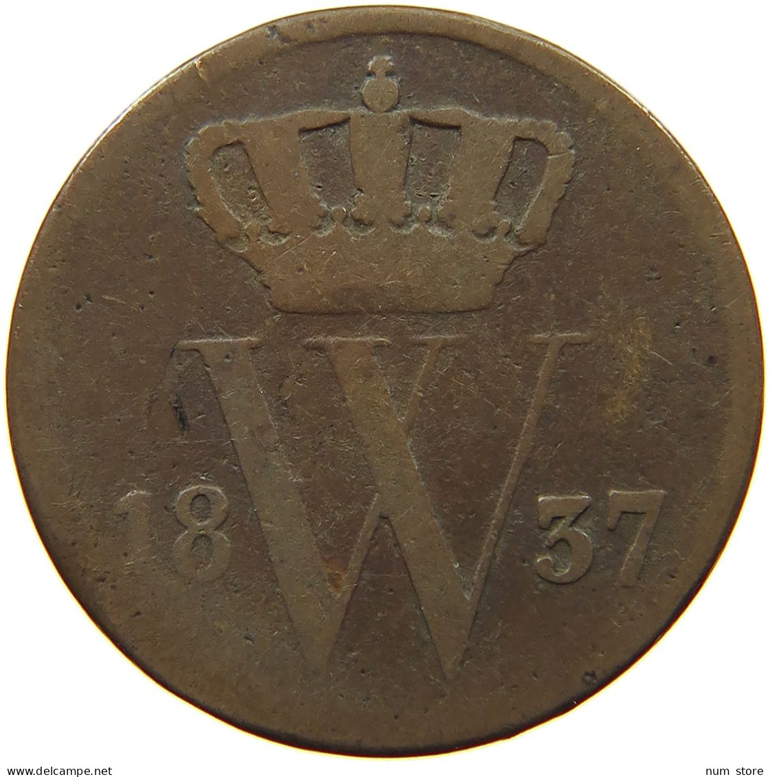 NETHERLANDS CENT 1837 WILLEM I. 1815-1840 #a085 0497 - 1815-1840: Willem I