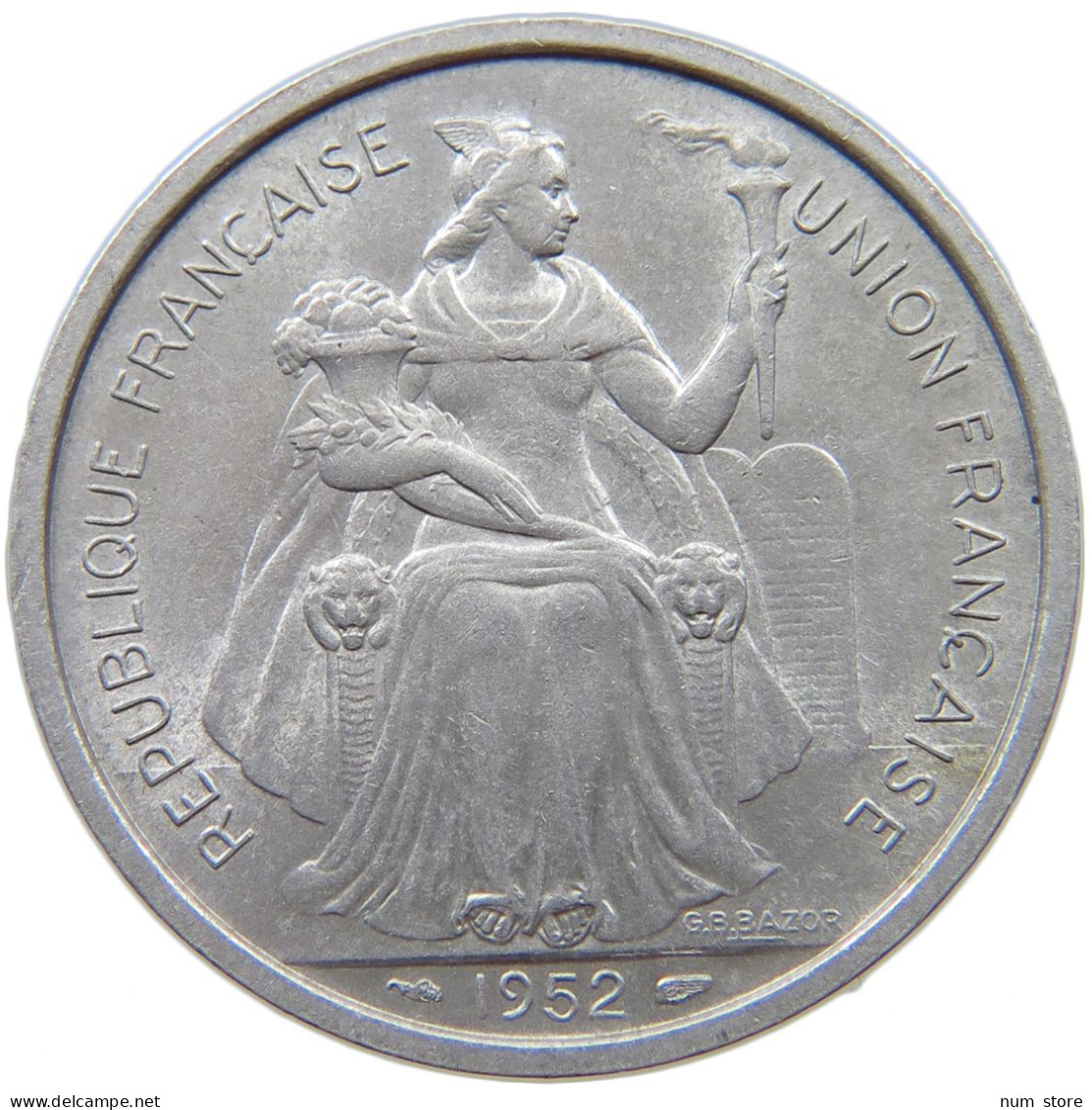 NEW CALEDONIA 5 FRANCS 1952  #s064 0211 - Nuova Caledonia