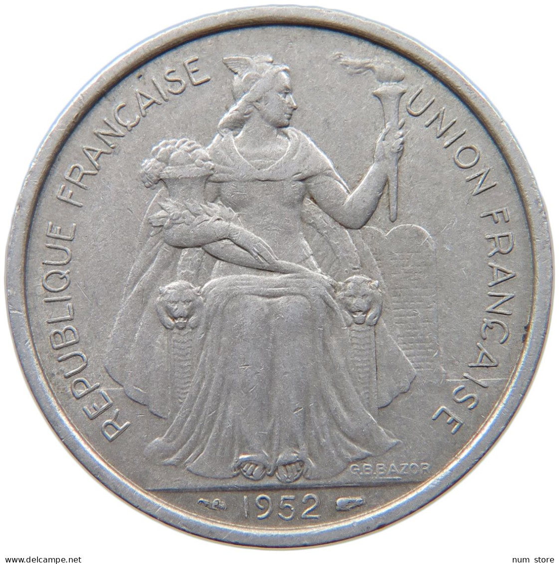 NEW CALEDONIA 5 FRANCS 1952  #s023 0143 - Nouvelle-Calédonie