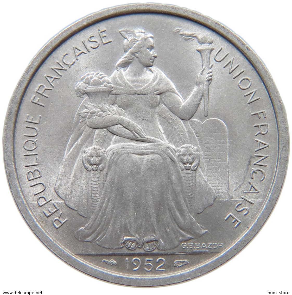 NEW CALEDONIA 5 FRANCS 1952  #c061 0155 - Nuova Caledonia