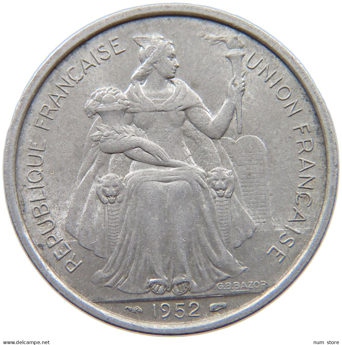 NEW CALEDONIA 5 FRANCS 1952  #c061 0153 - Nuova Caledonia