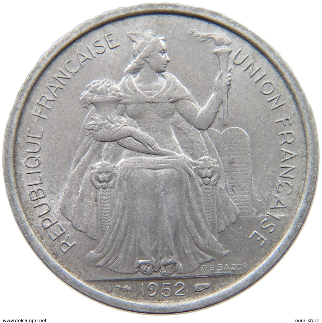 NEW CALEDONIA 5 FRANCS 1952  #c061 0145 - New Caledonia