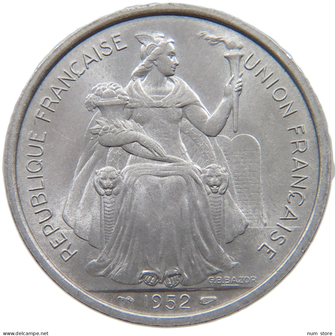 NEW CALEDONIA 5 FRANCS 1952  #a088 0323 - Nuova Caledonia