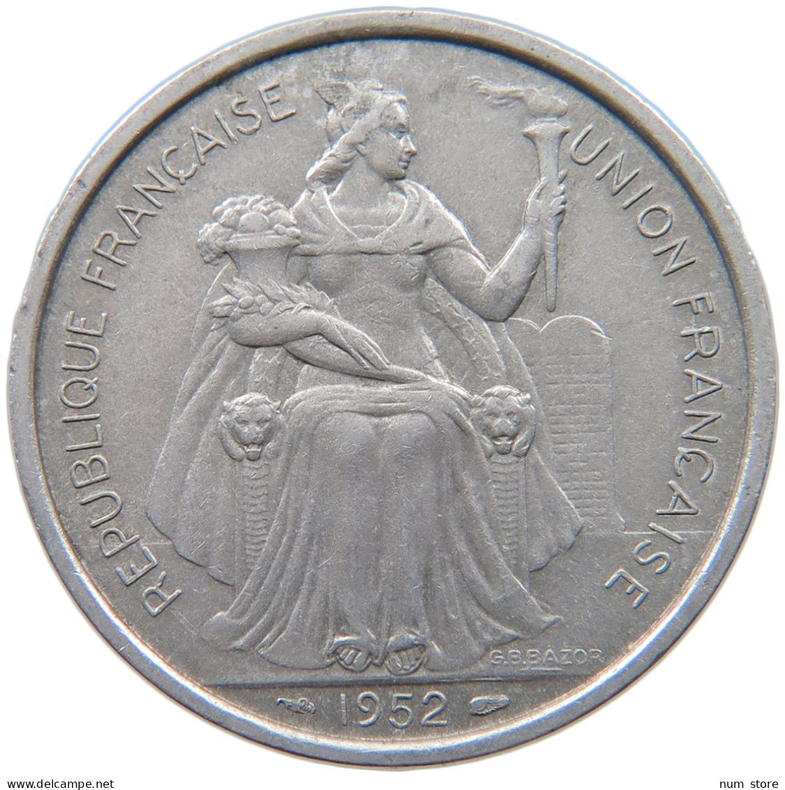 NEW CALEDONIA 5 FRANCS 1952  #a051 0427 - Nouvelle-Calédonie