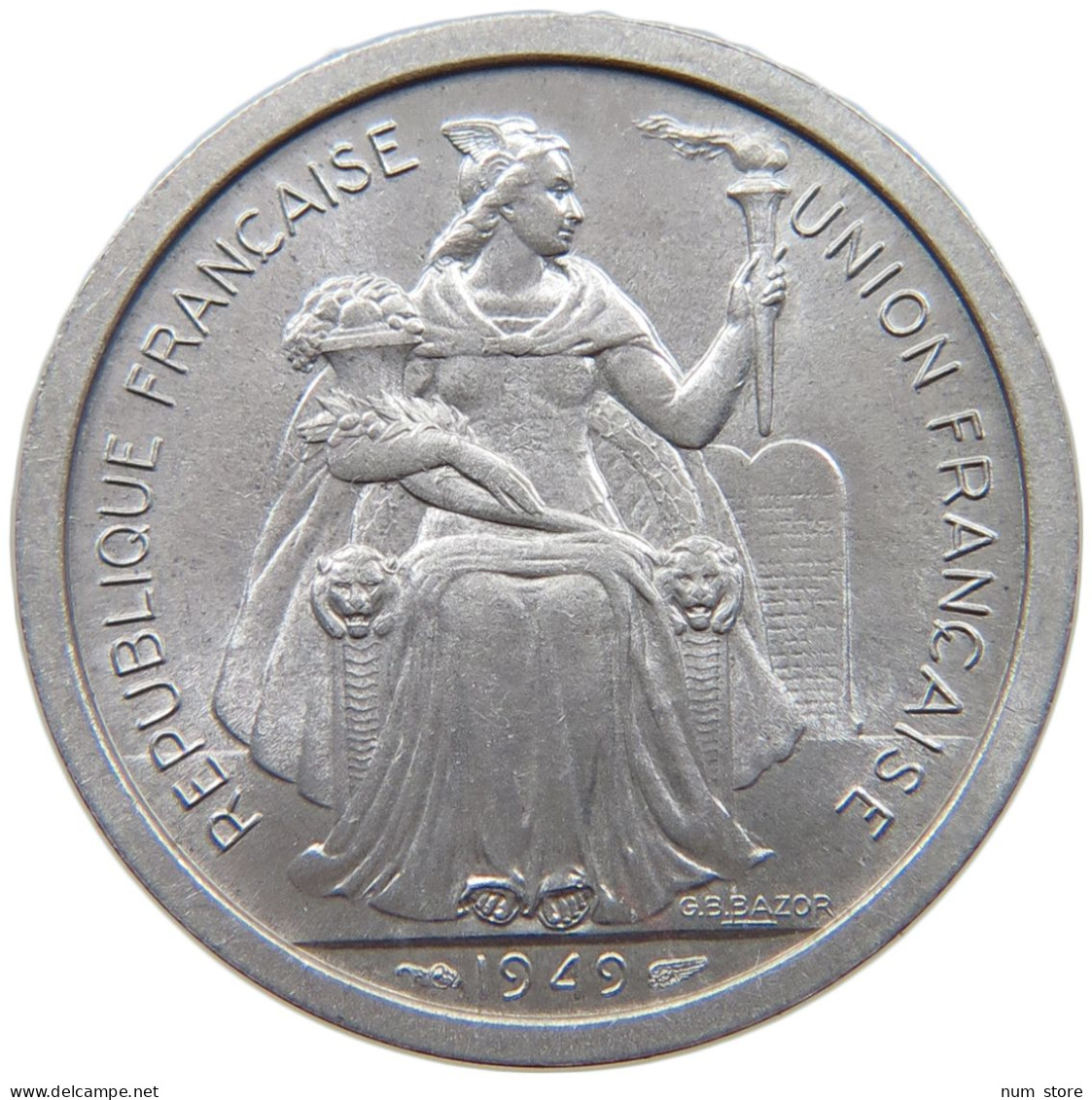 NEW CALEDONIA 2 FRANCS 1949  #a088 0411 - Nuova Caledonia