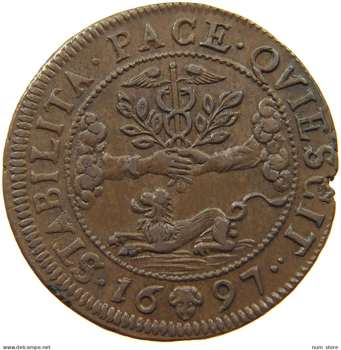 NETHERLANDS RECHENPFENNIG 1697 RECHENPFENNIG BRUSSEL #t124 0117 - …-1795 : Période Ancienne