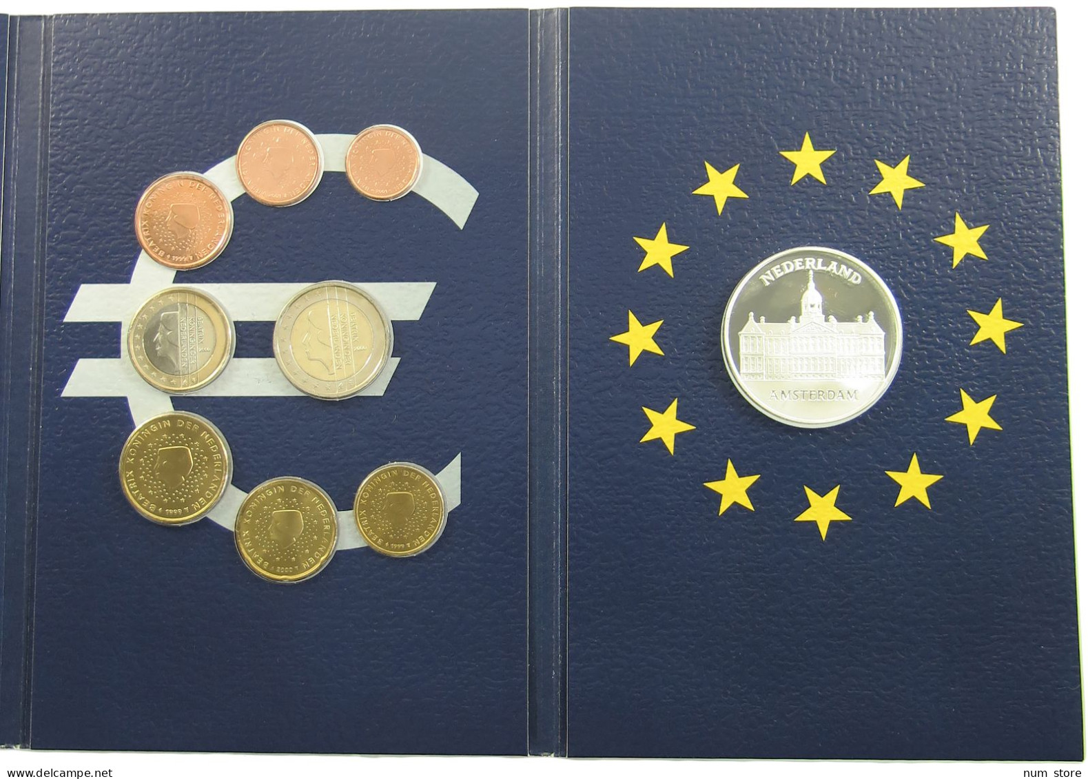 NETHERLANDS SET 2002 SET 2002 + BIG 38MM SILVER MEDAL PROBE ESSAI #bs13 0071 - Mint Sets & Proof Sets