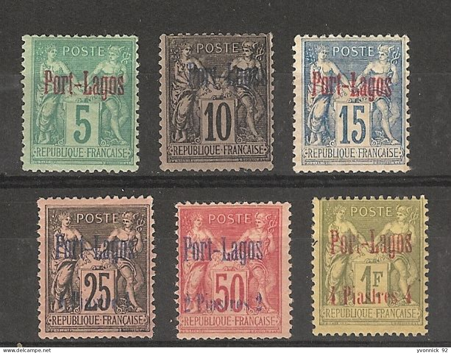 Port- Lagos -(1893 ) Bureau Français (1876-90 - N°1/6 - Altri & Non Classificati