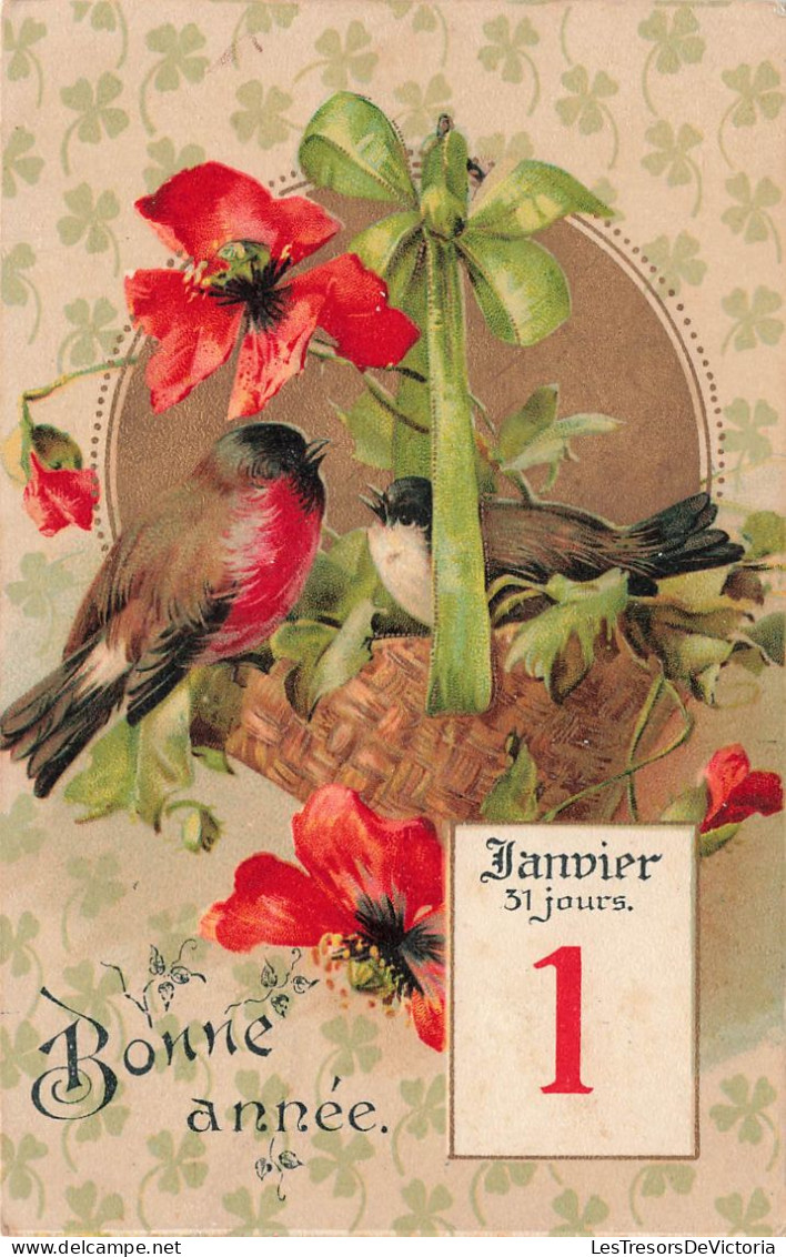 FÊTES ET VOEUX - Bonne Année - Janvier 1 - Oiseaux Dans Leur Nid - Carte Postale Ancienne - Nouvel An