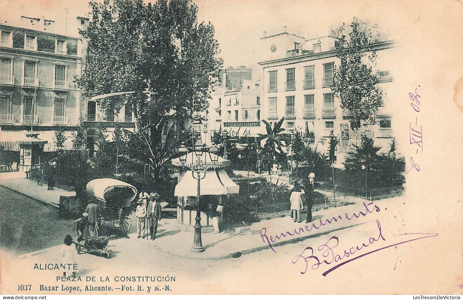 ESPAGNE - Alicante - Place De La Constitution - Carte Postale Ancienne - Alicante