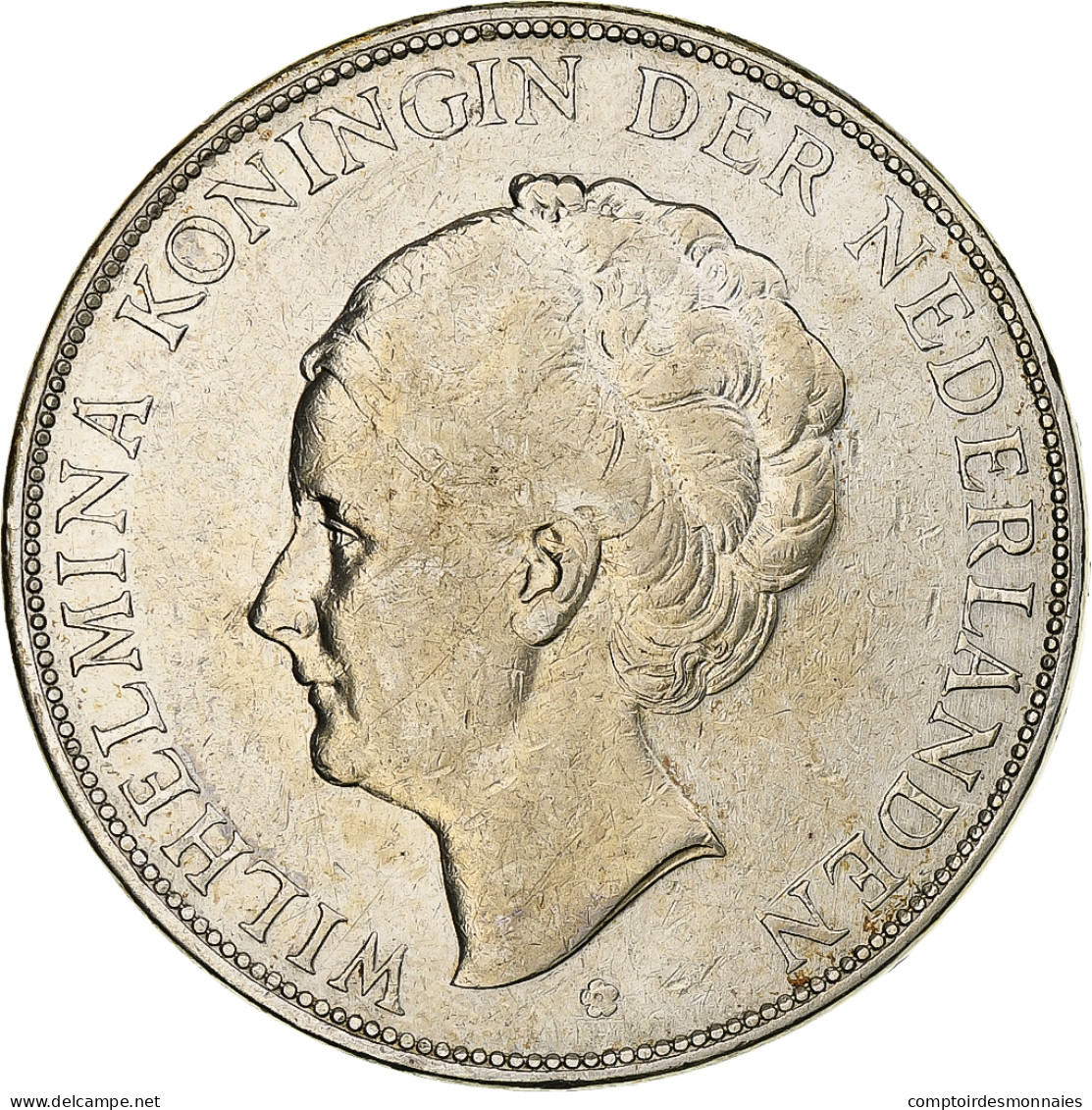 Pays-Bas, Wilhelmina I, 2-1/2 Gulden, 1930, Argent, TTB+, KM:165 - 2 1/2 Florín Holandés (Gulden)