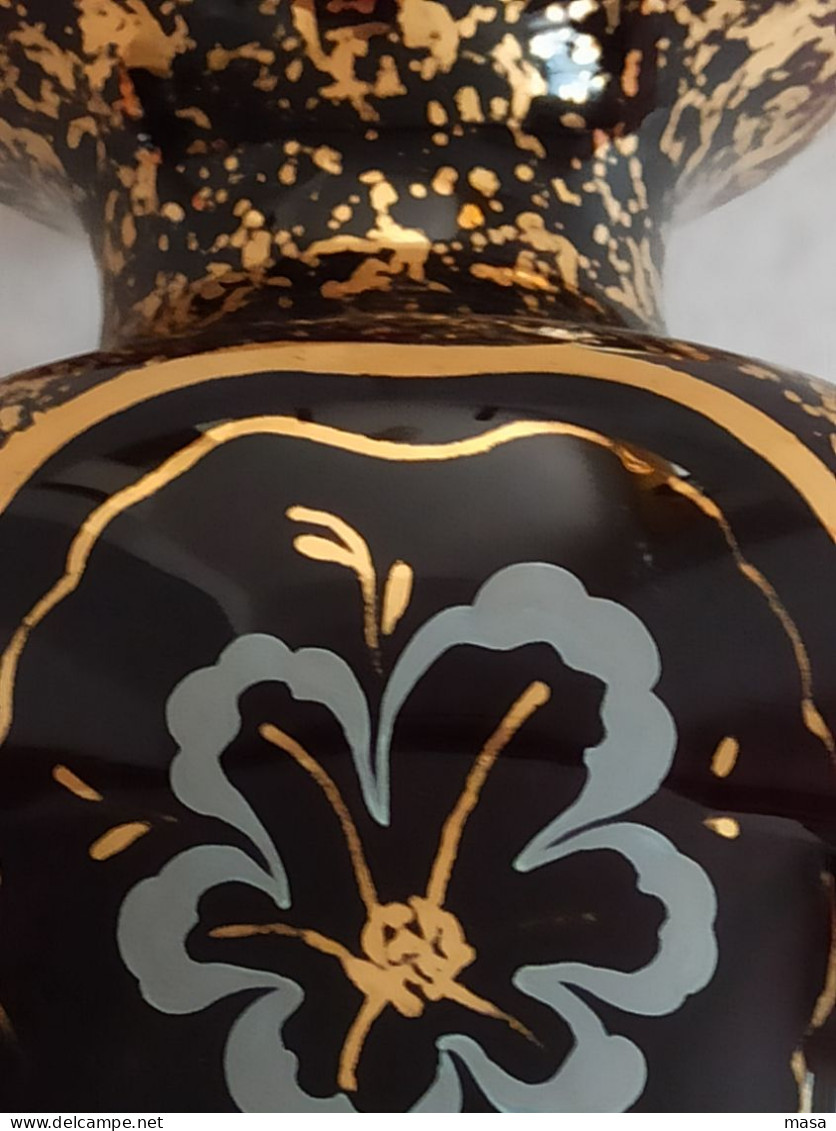 Vaso vetro Murano con decorazioni in oro zecchino