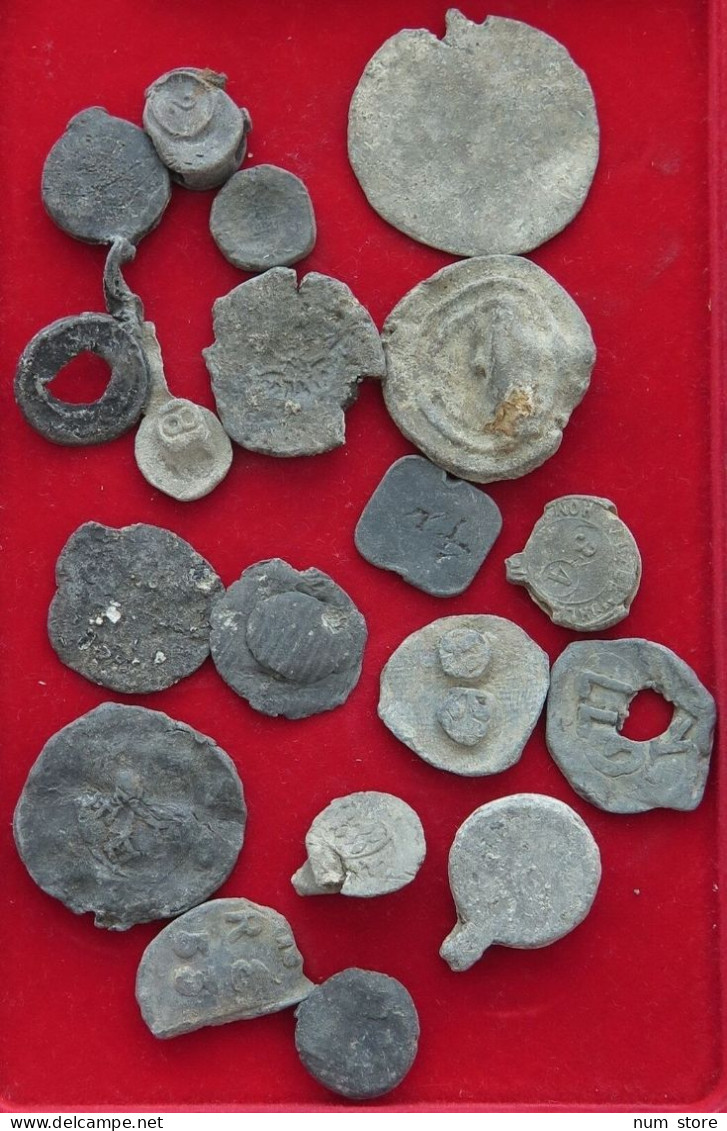 COLLECTION LOT EUROPE LEAD SEALS, OBJECTS DUG FOUNDS 18PC 139GR  #xx18 2024 - Andere - Europa