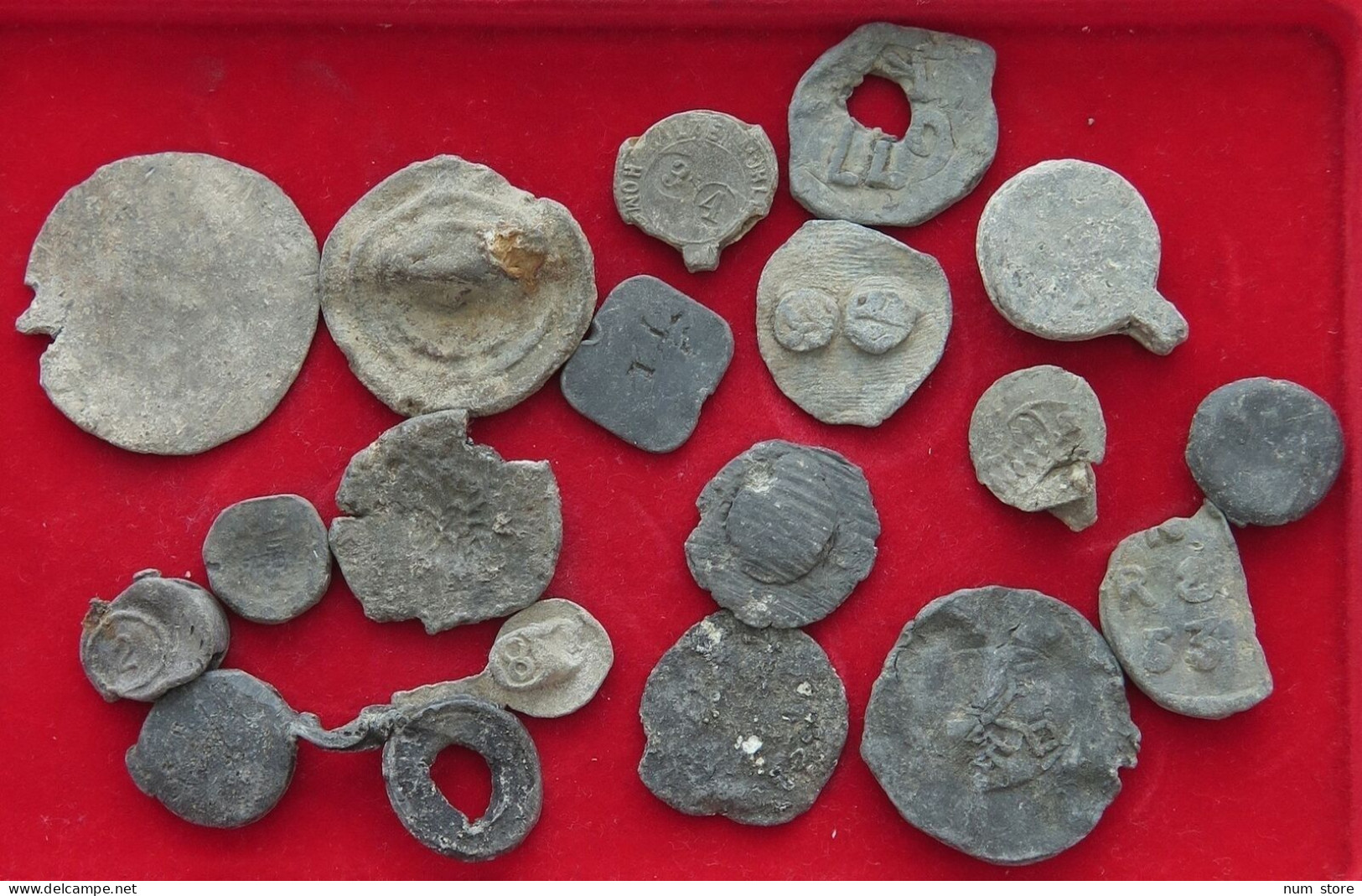 COLLECTION LOT EUROPE LEAD SEALS, OBJECTS DUG FOUNDS 18PC 139GR  #xx18 2024 - Andere - Europa